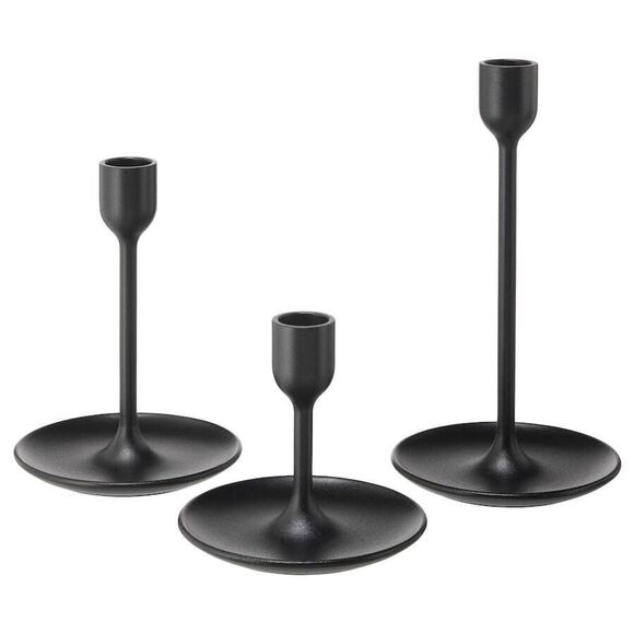 IKEA Fulltalig Candlestick Holder Set of 3 NEW Black Metal 403.421.34 - Picture 2 of 7